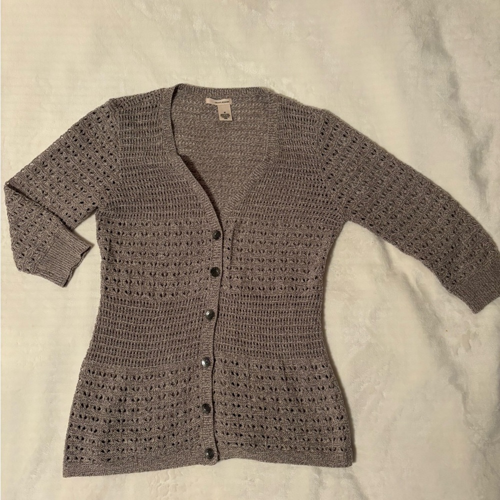 DKNY Women's Brown Button-Up Cardigan